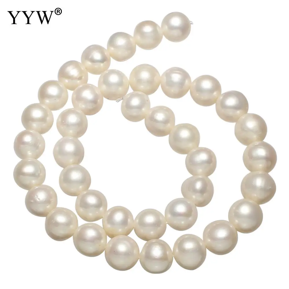 Natural Freshwater Pearl Beads Grade AAA round Shape Punch Loose Beads for DIY Elegant Necklace Bracelet Jewelry Making 11-12mm