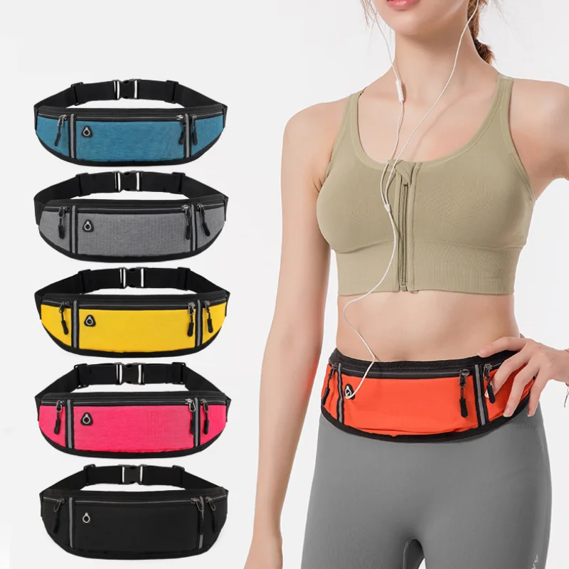 Riñonera para correr para hombre y mujer, funda para cinturón deportivo, para el teléfono móvil, bolso escondido, para el gimnasio