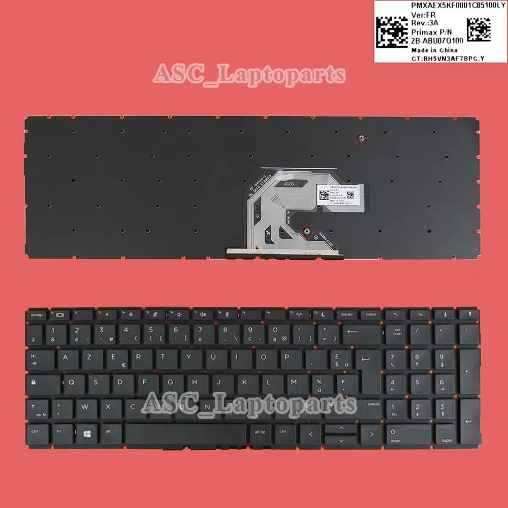 

Новая Французская клавиатура AZERTY Клавиатура для ноутбука HP ProBook 450 G7 455 G7 455R G7, черная рамка, без подсветки