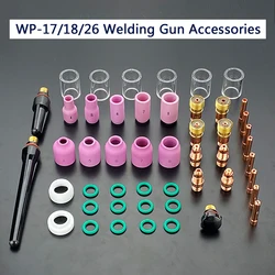 49pcs Welding Torch Kit Stubby Gas Lens #10 Glass Cup Nozzle Argon Arc Practical Accessories Machine For WP TIG WP17 WP18 WP26