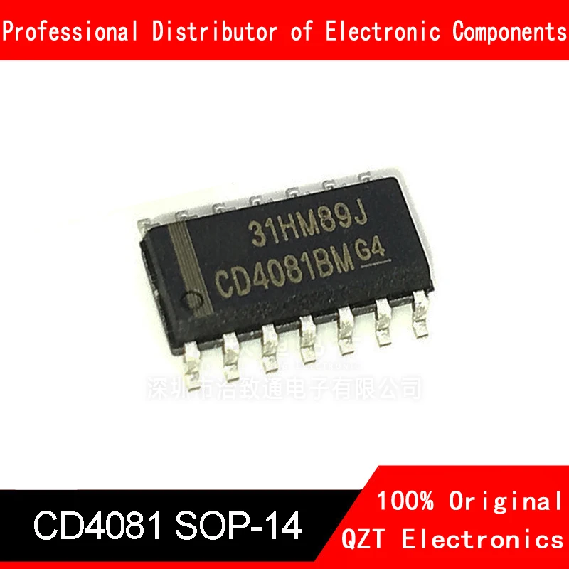 10 шт. CD4081 SOP14 CD4081BM лапками углублением SOP-14 CD4081BM96 SOP HEF4081BT SOIC14 HEF4081 SOIC-14 4081 SMD новый и оригинальный IC Чипсет