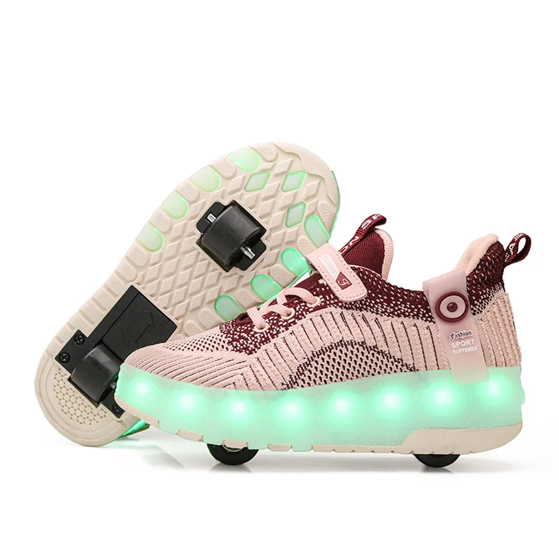 USB Led Light Kids Roller Skates Sneaker 2 Wheels Convertible Flashing Light Up Gift Boy Girl Child Blade 5 - 10 Years Outdoor