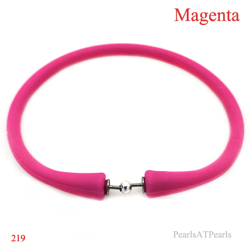 Wholesale 7.5 inches/180mm Magenta Rubber Silicone Band for Custom Bracelet