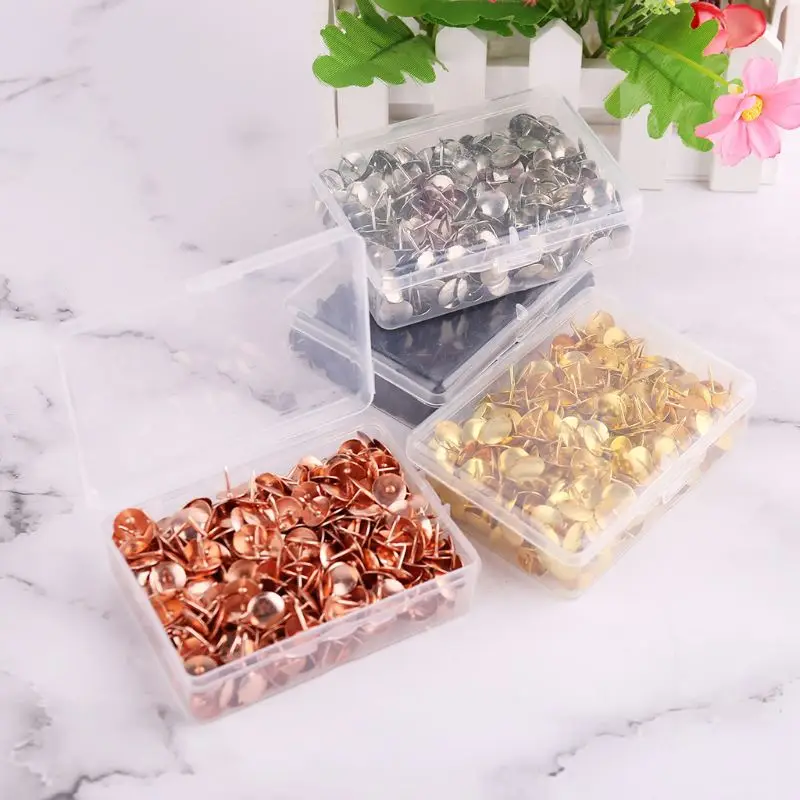 Bộ 400 Kim Loại Thumbtack Vẽ Chân Pushpin Nút Chai Ban Ảnh Treo Tường Bản Đồ Đánh Dấu Trường Vật Dụng Văn Phòng 4 Màu C26