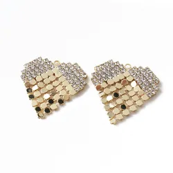 2PCS Peach Heart Pendant Eardrop Charms for Jewelry Making Supplies 18K Gold Plated DIY Earrings Hand Made Brass Accessories