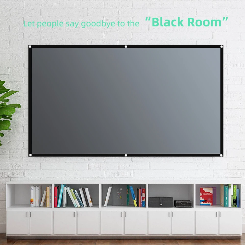 beamer leinwand Salange Projektor Bildschirm 16:9 Metall Anti Licht Vorhang Reflektierende Stoff Tuch Für YG300 XGIMI H2 HALO Mogo Xiaomi DLP Projektor – Detail 8