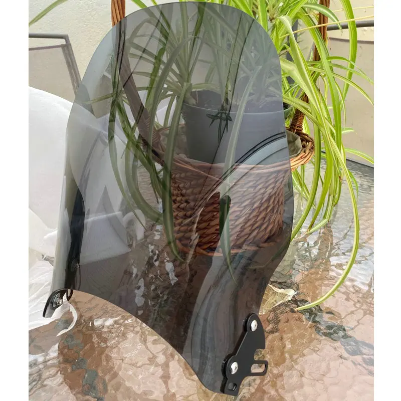 Universal Motorcycle Windshield Round Lights Street Bike Windscreen Screen Glass As For Honda Yamaha Kawasaki Suzuki Smoke Clear