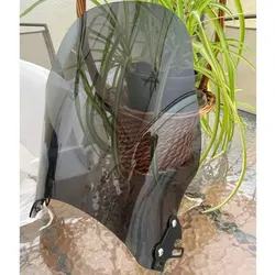 Universal Motorcycle Windshield Round Lights Street Bike Windscreen Screen Glass As For Honda Yamaha Kawasaki Suzuki Smoke Clear