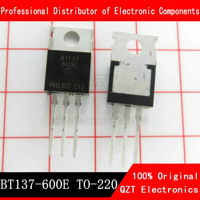 10Pcs BT137-600E TO220 BT137-600 TO-220 BT137 137-600 137-600E ไทรแอก Sensitive Gate 8A/600V ใหม่และต้นฉบับ