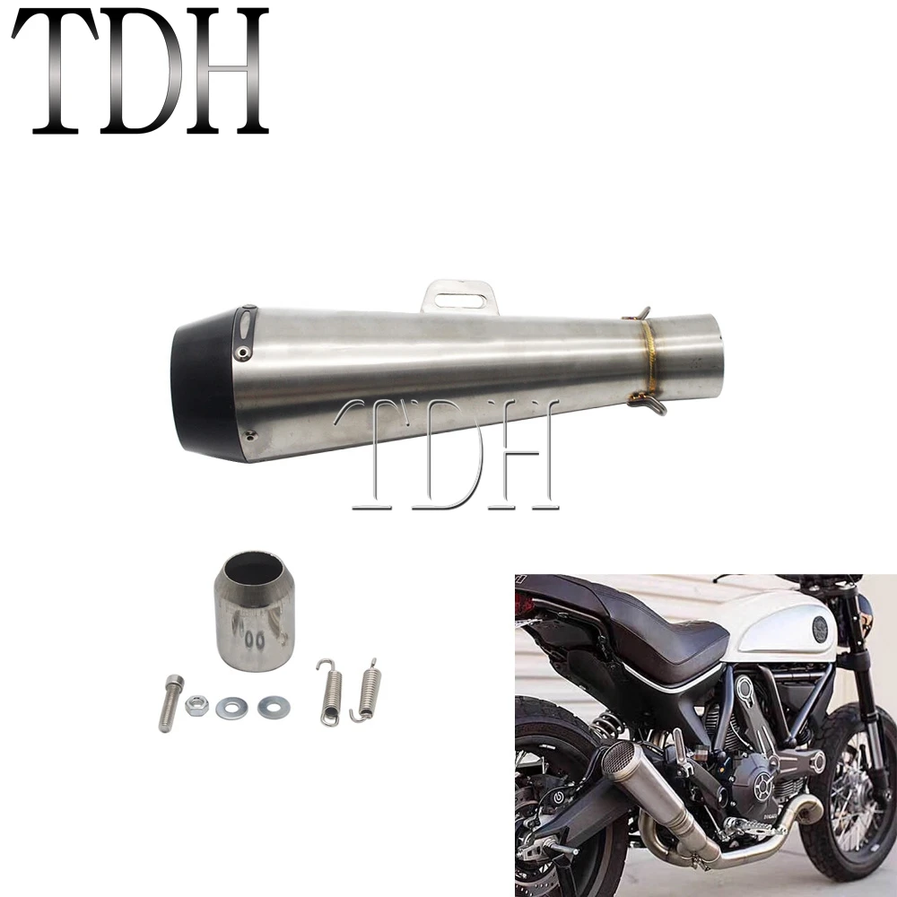 Steel Aluminum Motorcycle Exhaust Muffler Pipe 35mm-58mm Cafe Racer Dirt Bike Street Bike Motocross Pipe SC Exhaust