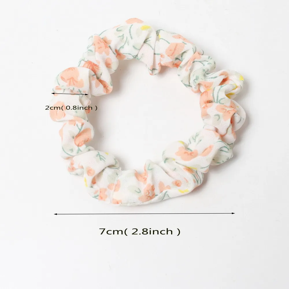 3 Pcs/set Woman Mini Scrunchies Sets Printing Hair Ties Girls Ponytail Holders Rubber Band Solid Hairband Hair Accessories Gift