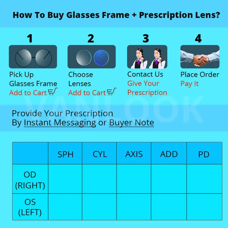 VANLOOK Korrektionsbrille, blaues Licht blockierender Leserahmen, progressive multifokale Brille, Myopie, optische Linse – Detail 1