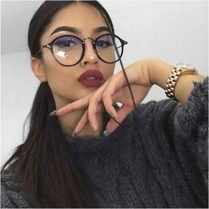 Women Men Retro Round Nearsighted Myopia Glasses Optical Clear Lens Anti Blue Light Computer Glasses On Strength -0.5 -1.0 -1.5