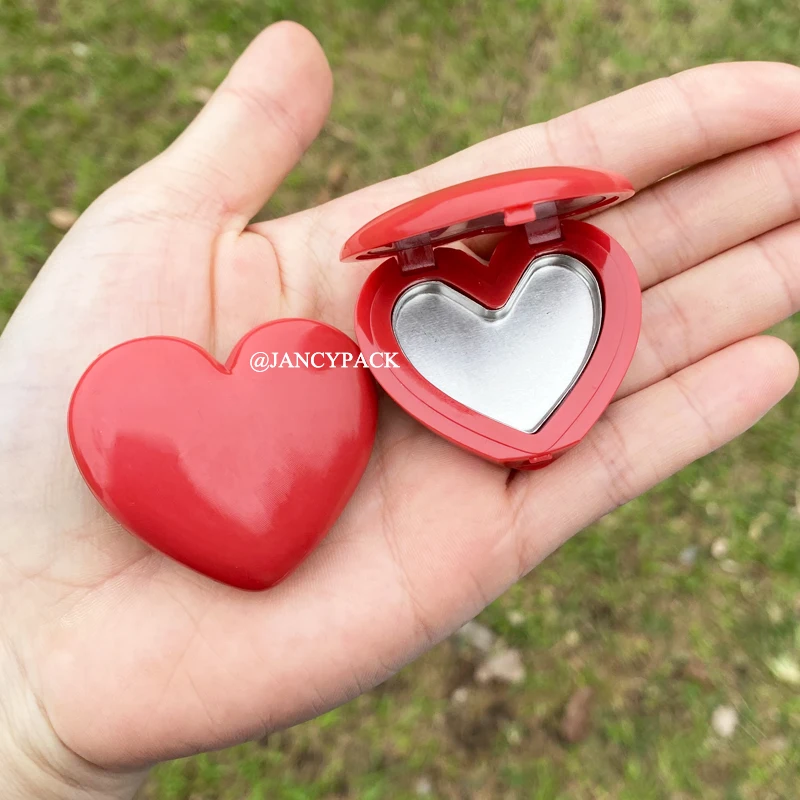 red pink Heart Shape Empty Eyeshadow Case Lipstick container Pigment Palette Refillable Makeup Dispenser lip gloss tube with pan