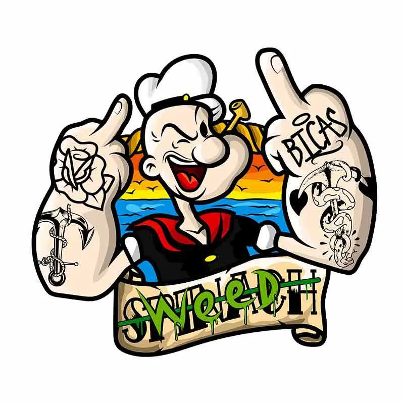 

Автомобильные наклейки для Popeye, наклейка на стену, наклейка на окно автомобиля, окклюзия, царапины, аниме, RV, JDM, VAN, наклейки «сделай сам», виниловый чехол, царапины, водонепроницаемый ПВХ