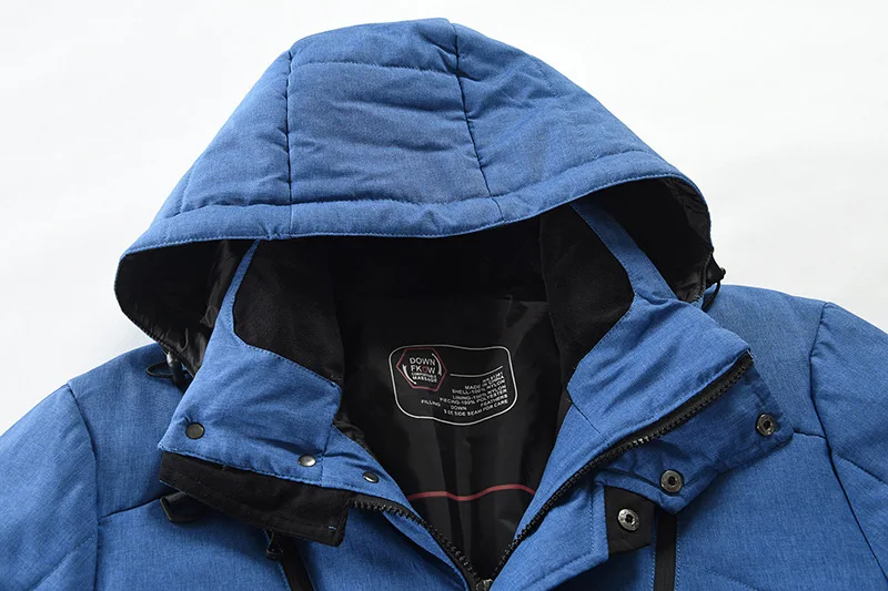 Inverno downjacket masculino com capuz sólido grande tamanho grosso zíper quente à prova de vento casual moda qualidade masculino regular casaco