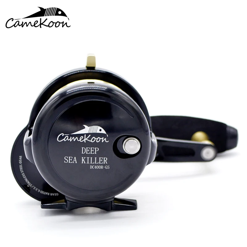 Imagem -02 - Camekoon-lever Drag Jigging Reels 6.3:1 Engrenagem de Alta Velocidade Relação Mais Rolamentos Água Salgada Poderosa Suave Trolling Pesca Bobina 32kg