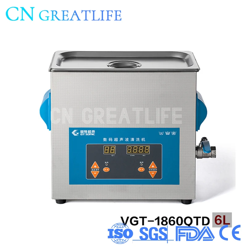 

Professional Digital Timer Heater 6L Dental Ultrasonic Cleaner for Cleaning Tooth Jewelry Glasses Watch Dentures Small Parts