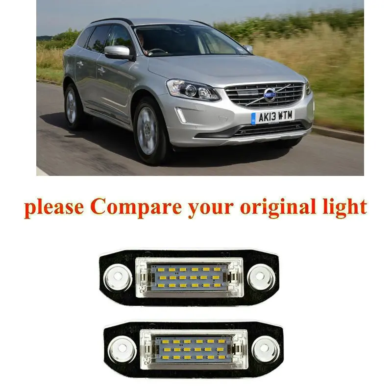 

2pc Car Accessories Special Car License Plate Light Lamp For Volvo XC60 09-15 XC70 08-15 XC90 03-14canbus error free