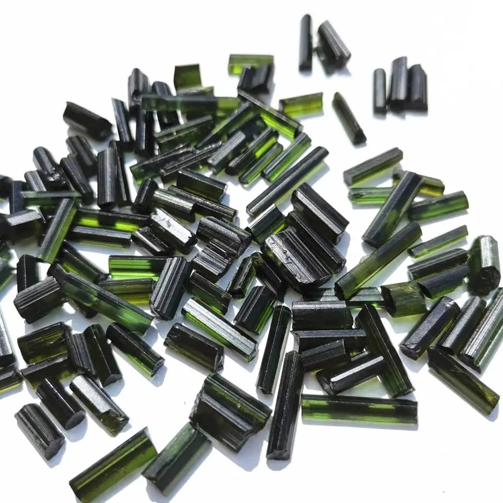 Natural Green Tourmaline crystal Gem stones mineral specimen