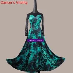 New Modern Ballroom Dance Slim Fit Splicing Milk Fiber Fishtail Dress Waltz National Standard Dance Performance Costume Clothes
