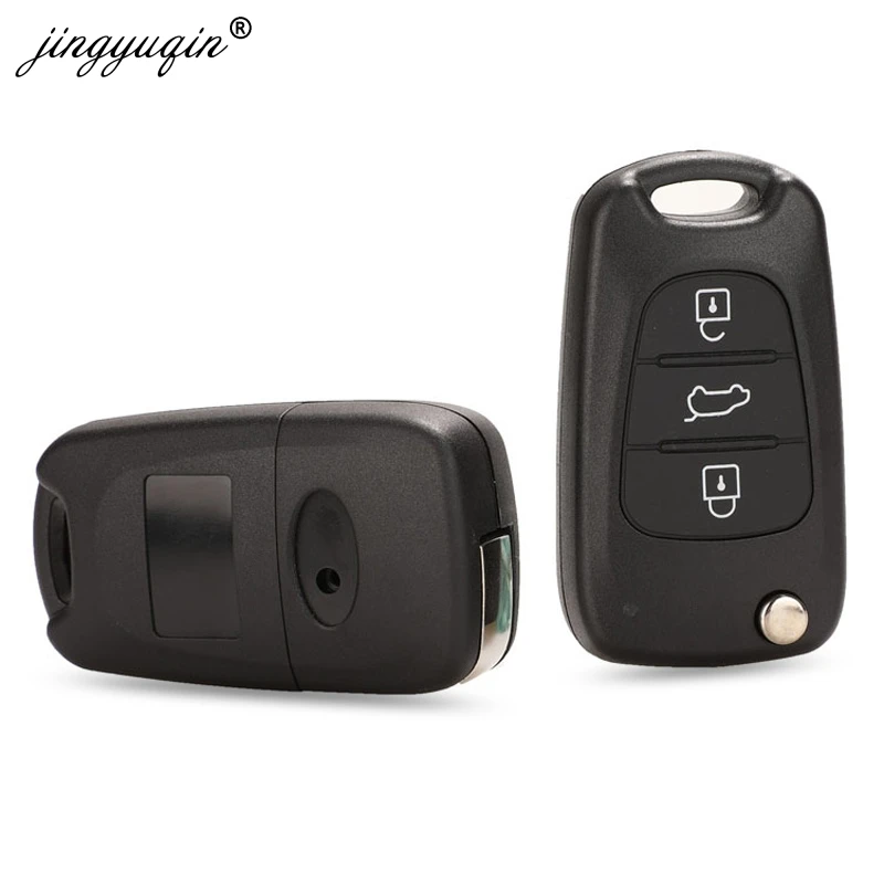 

jingyuqin Car Remote Flip Key Shell 3 Button For Hyundai Avante Accent I30 IX35 Folding Key Case Blank Cover Replacement