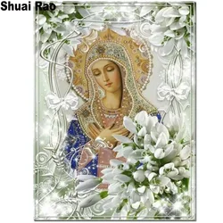 Full square round drill diy 5d diamond painting virgin lily diamond mosaic cross stitch diamond embroidery Religious icon,gift