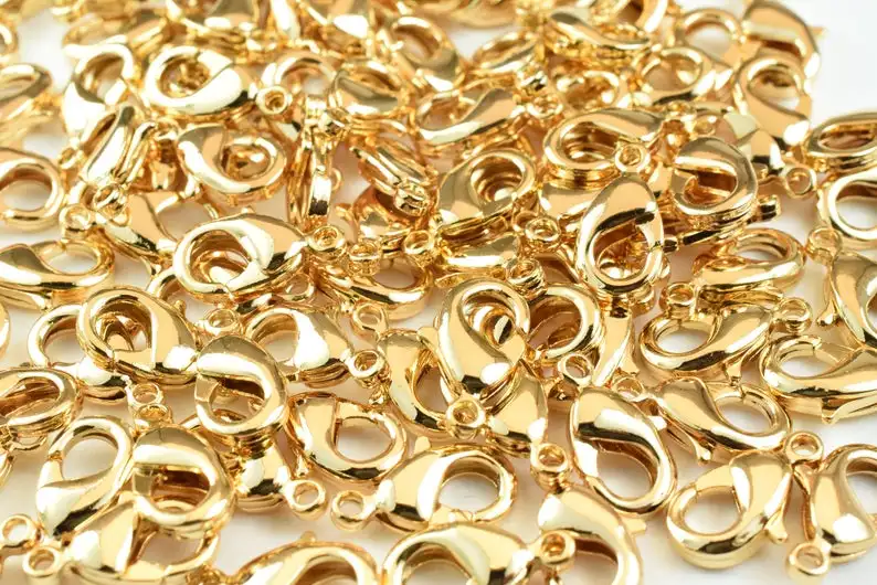 20PCs 18K Gold Filled Lobster Clasp, Various Sizes, 8x4mm, 9x5mm, 12x7mm, 14x8mm, 15x10mm Gold Filled Findings Beads Jewelry