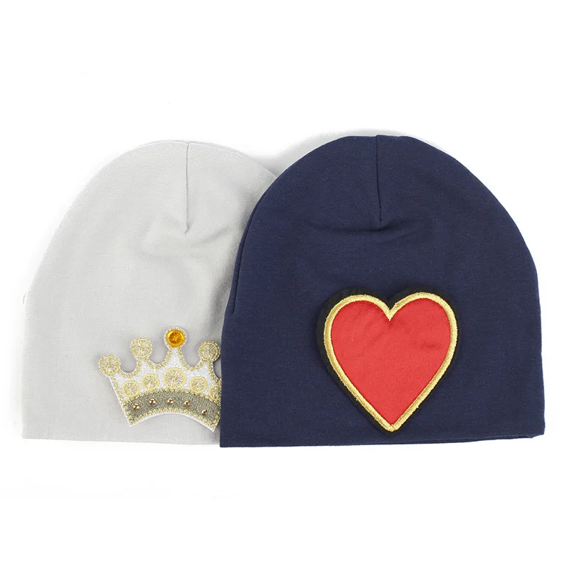 Newborn Fashion Winter Casual Solid Color Beanies Cotton Knitted Hat For Girls Kid Boys Cap Crown Love Beanie