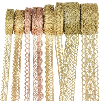 10yard Gold&Silver Lace Ribbon Soft Net Lace Trim Fabric For Sewing Accessories Wedding Birthday Party Supplies DIY Craft
