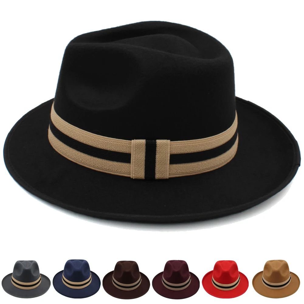 

Men Women Panama Hats Classical Retro Sunhats Fedora Caps Trilby Jazz Outdoor Travel Party Street Style Size US 7 1/4 UK L