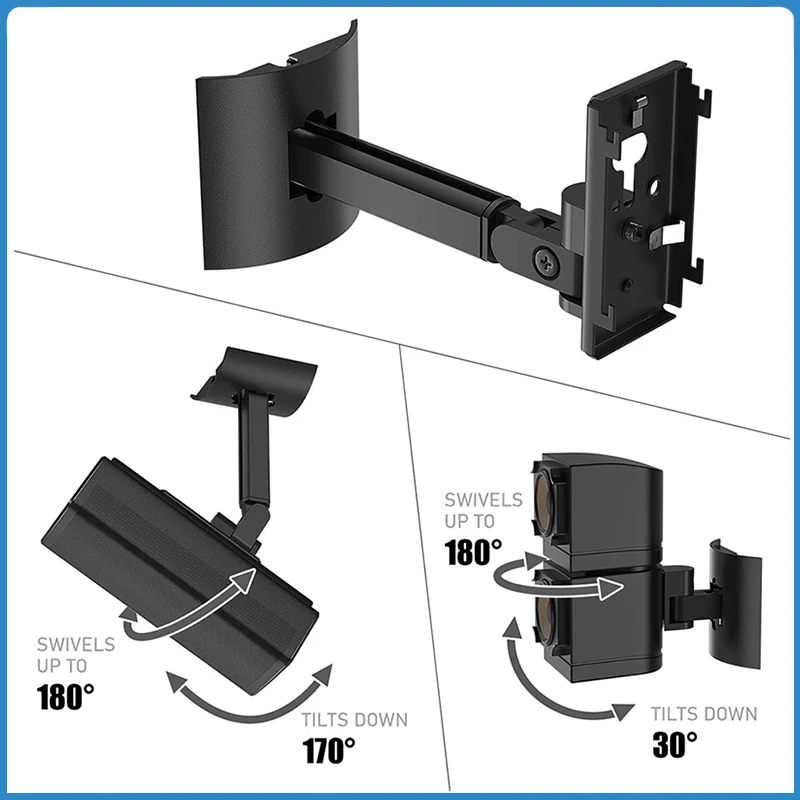 2/4PCS staffa di supporto per altoparlanti universale in acciaio inossidabile supporto per staffa di montaggio a parete per altoparlanti UB-20II 535 525 550 nero