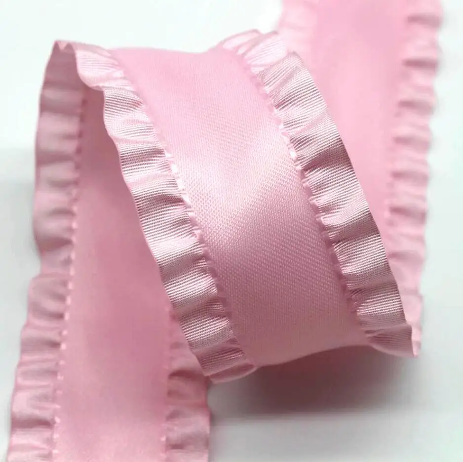 50 Yards 16MM/22MM/38MM Falbala Ruffled Ribbon Skirt Lotus leaf Edge For Hair Bows DIY Crafts Handmade Accessories Packaging