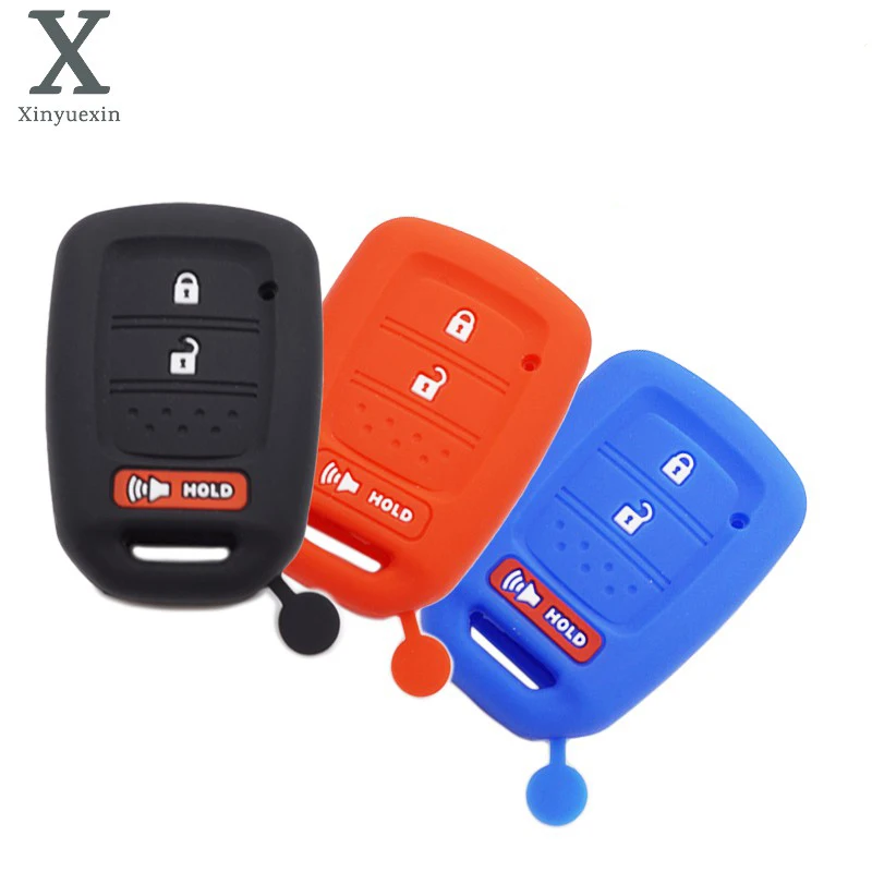 Xinyuexin Rubber Silicone car key Case cover fob for HONDA HRV Accord Fit Accord Crosstour CR-V Remote Key Cover Fob 3 Button