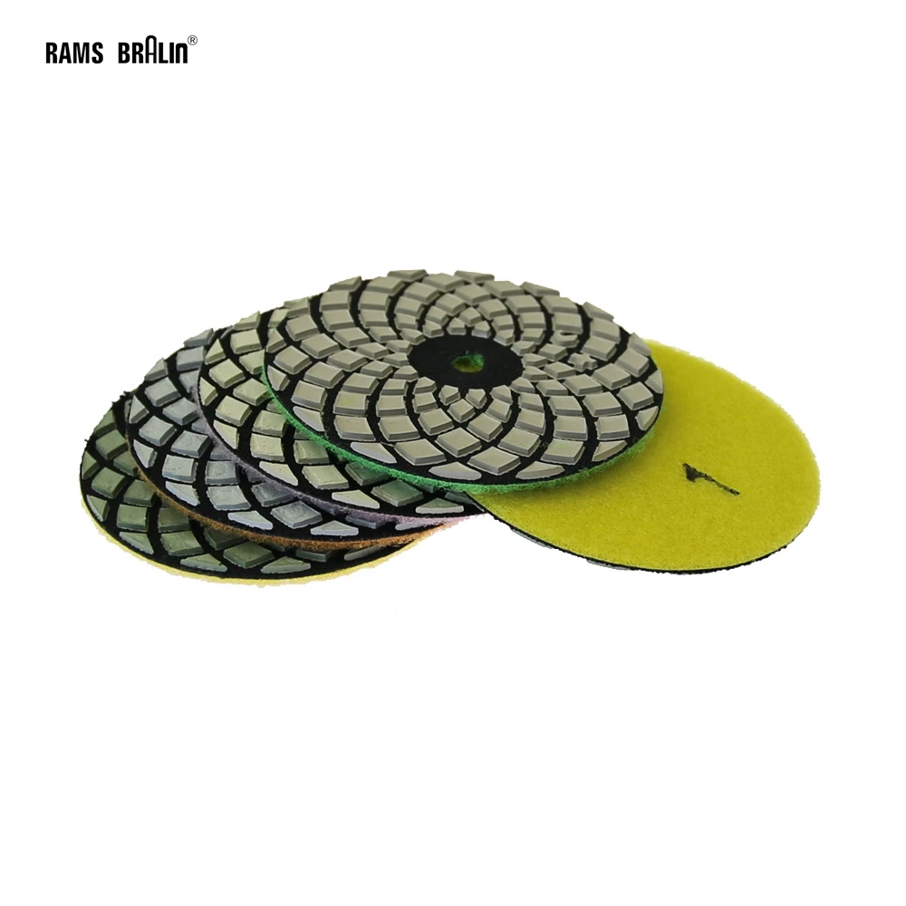 Marble 4-step Polishing Pad 100mm Dry Grinding Disc for Stone 100 degree Gloss Finish