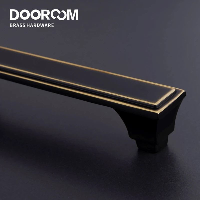 Dooroom Brass Furniture Handles Cupboard Wardrobe Dresser Cabinet Door European American Modern Chinese Black Pulls