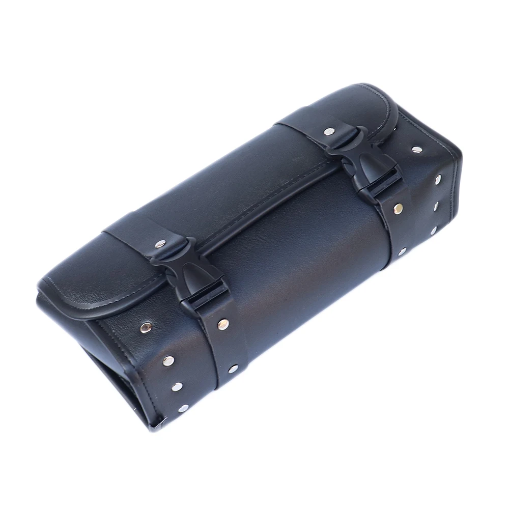 New Motorcycle Leather PU Front Fork Tool Bag Luggage Saddlebag For Harley Chopper Bobber Cruiser Dyna Softail Sportster