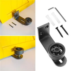 Adjustable Sliding Barn Door Hardware Wall Guide Bottom Floor Roller Guide with Screws Tools Kit