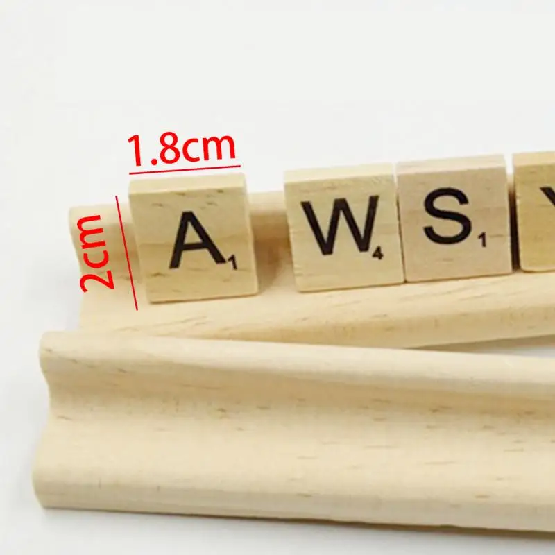 100Pcs Alphabet Tile Complete Wooden Number Scrapbooking Handcraft Word Name Tage Letter Set