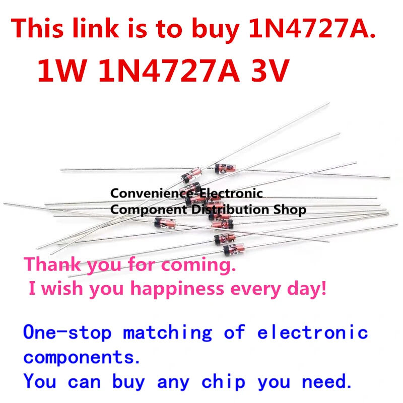 50PCS/Pack DO-41 Zener Diode 1W 3V diode IN4727A 1N4727A