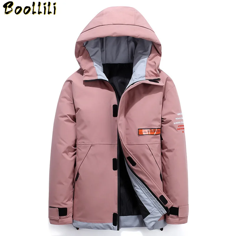 Para baixo casaco de inverno masculino casaco grosso quente 80% pato para baixo moda casaco de inverno para homens outwear inchado jaqueta doudoune homme