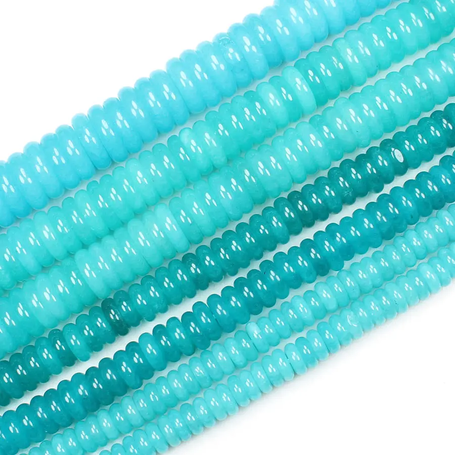 

Natural Blue Amazonite Jades 2-14mm Rondelle Beads 15inch,For DIY Jewelry Making ! We provide mixed wholesale for all items !