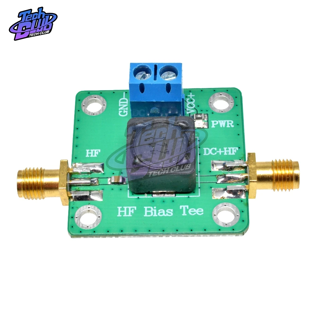 DC Bias 50K-60MHz RF Microwave HF Tee offset Feeder for RF Short Wave RTL SDR LNA HAM Radio Amplifier Antenna 33mmx33mm