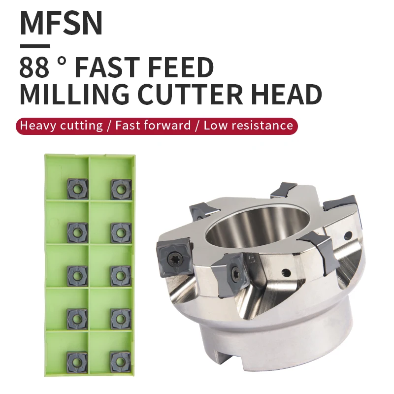 

HSB-MFSN88050R-4T-M/HSB-MFSN88080R-6T-M CNC machining tool for heavy cutting MFSN milling cutter and SNMU carbide milling insert