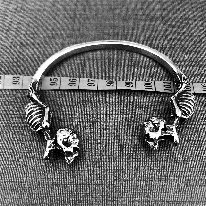 Dead Walking Skeleton Bracelet 316L Stainless Steel Biker Punk Style Man Bangle