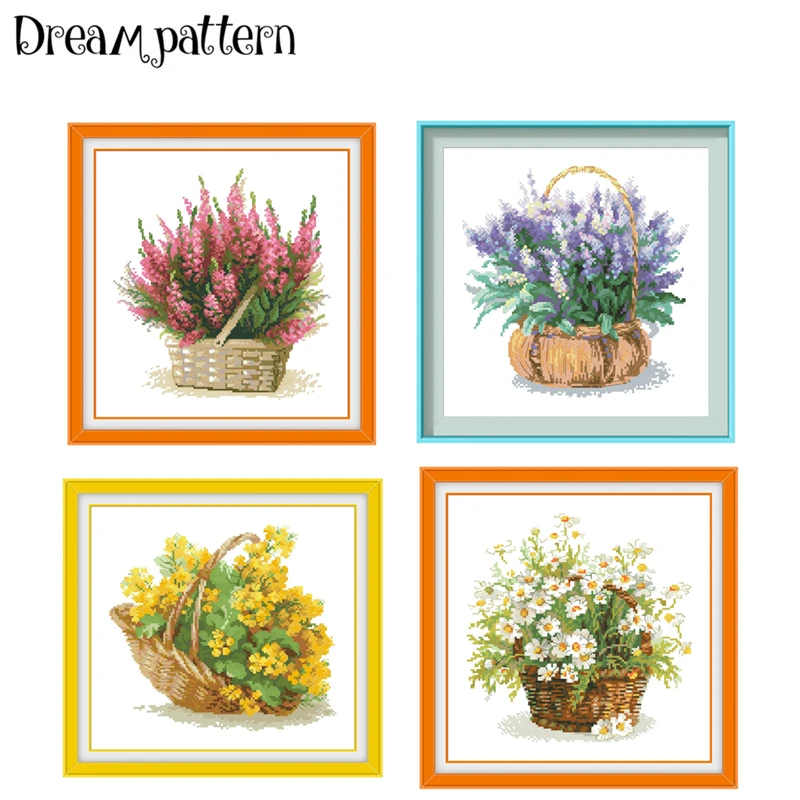 French Lavender cross stitch kits cartoon pattern 18ct 14ct white fabric cotton thread DIY embroidery kit craft