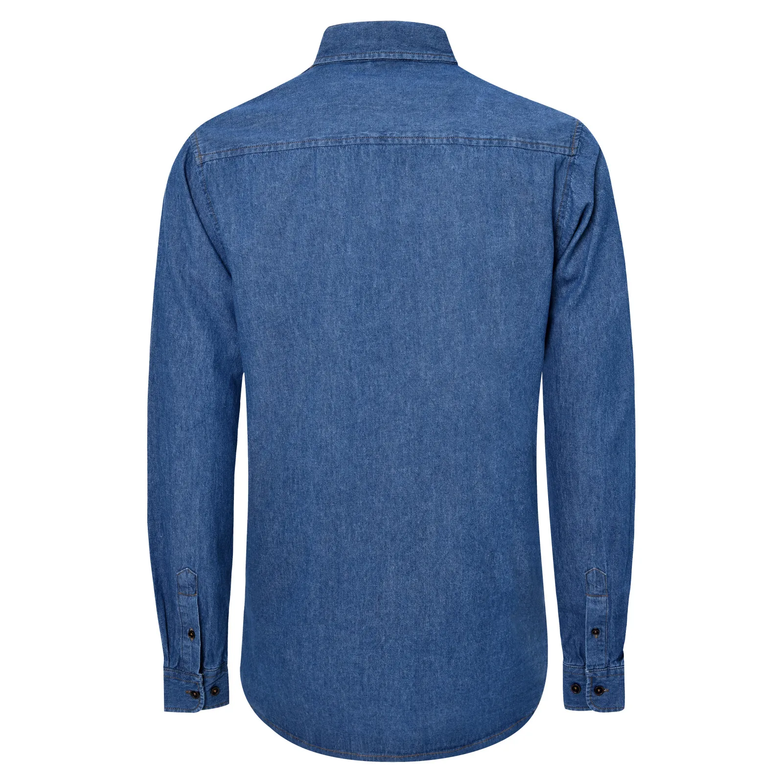 VOBOOM Men's  Denim Shirt Long Sleeve Shirt Cotton Casual Workwear With Pockets Clothing Spring Autumn