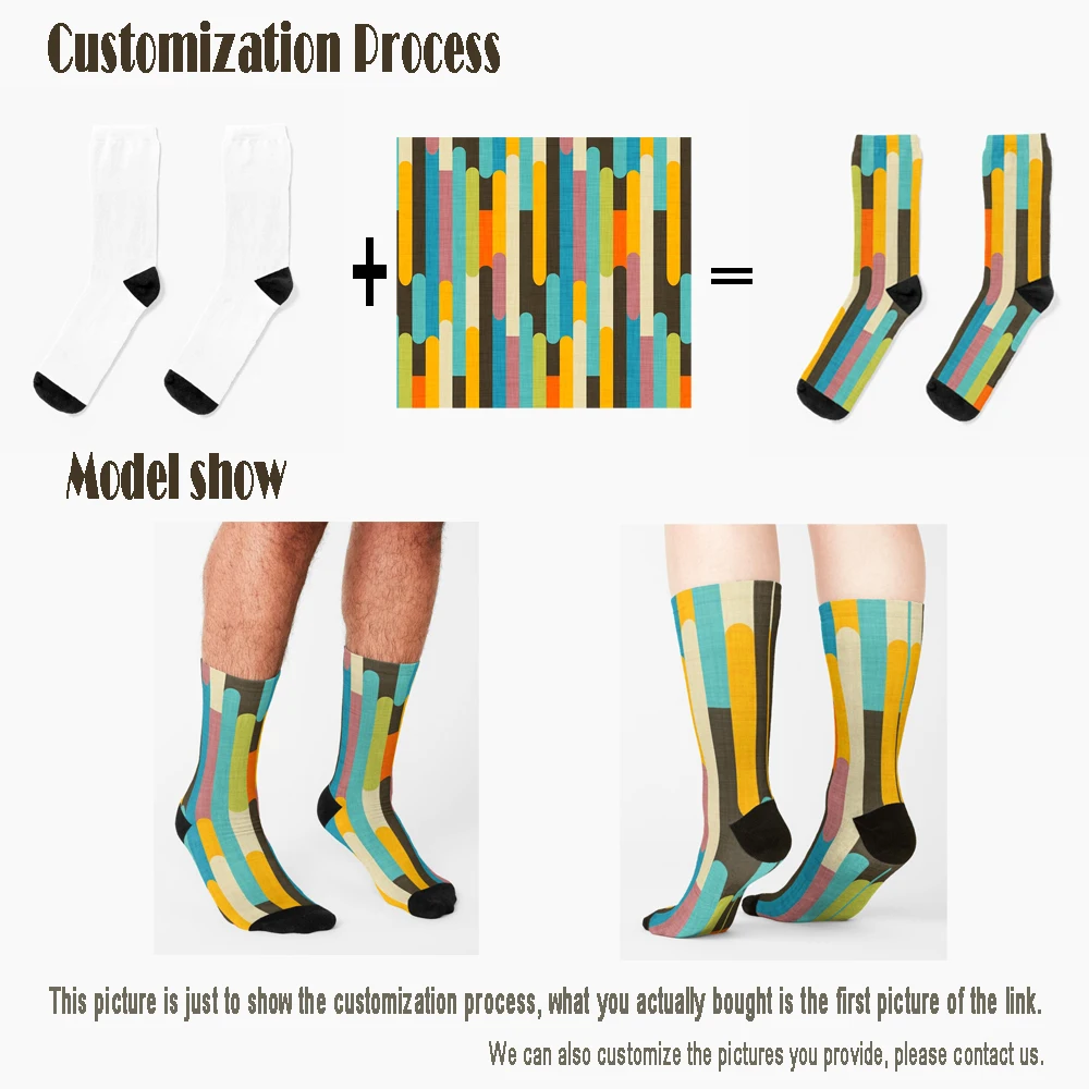 New Cute Sushi Characters Pattern Socks Mens Black Socks Personalized Custom Unisex Adult Socks Popularity Holiday Gifts