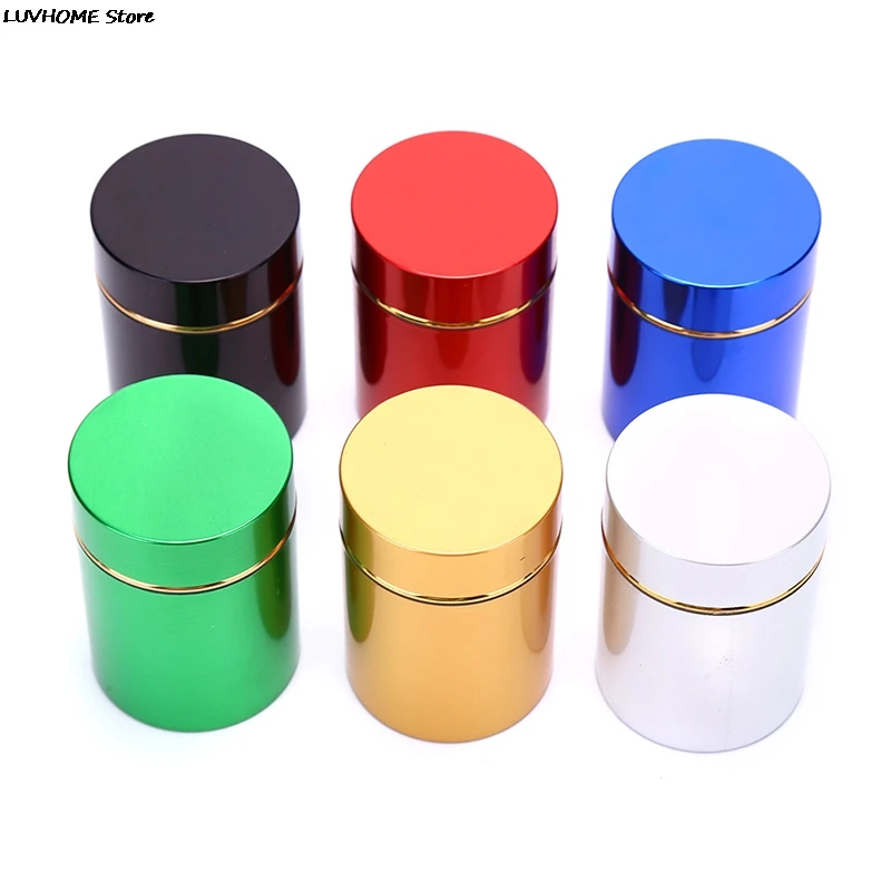 1pc Aluminum Herb Stash Metal Sealed Can Tea Strage Bottles Jars Boxes Smell Proof Container 70ML