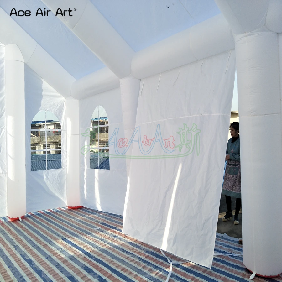 Commercial Large White Inflatable Wedding Tent  With Pointy Roof For Outdoor Party/Exhibitions /Camping Made By Ace Air Art